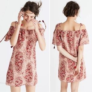 Madewell Watercolor Paisley Silk Mini Dress Sz M Pink Party Wedding Festival